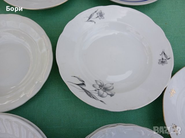 Стар порцелан чинии 12 части, снимка 8 - Чинии - 36615287