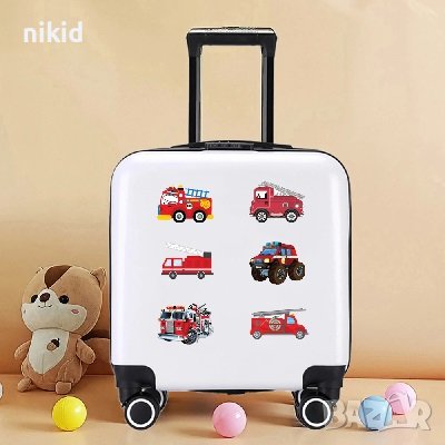 50 бр Пожарна пожарникарска кола самозалепващи лепенки стикери за украса декор, снимка 8 - Други - 43976484