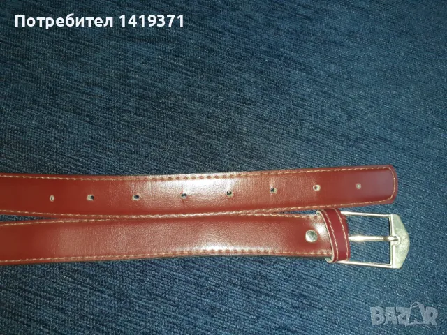 Красив кафяв кожен дамски колан с дължина 97 см, снимка 3 - Колани - 48109622