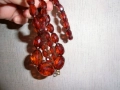 Старинна кехлибарена огърлица от фасетирани бакелитени мъниста черешов кехлибар, снимка 5