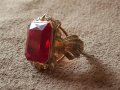 ЗЛАТЕН 18 КАРАТА с огромен РУБИН ръчен елегантен пръстен злато, снимка 8