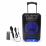 Преносима караоке тонколона - 8" говорител, LED светлина, дистанционно управление и микрофон, снимка 5