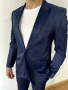 Елегантен мъжки син костюм Теодор (Slim Fit) – отлично състояние, снимка 3