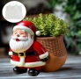 3D дядо Коледа с кошница кашпа силиконов молд форма за декорация , снимка 2