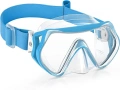 Детска маска за гмуркане Findway с еластична платнена каишка, 4-16 години, синя, снимка 1