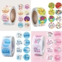 Кръгли лепенки стикери happy birthday/ baby boy girl shower различни видове - 100 бр /к-кт , снимка 1