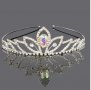 Прелестна лилия с камък корона диадема с камъчета тиара дамска детска, снимка 1