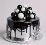 22 броя топчета топки на тел от стиропор за декорация на торта черен бял цвят, снимка 2