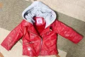 Кожено детско яке Ativo с пухена подплата и сваляща се качулка Ativo, снимка 1