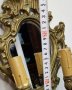 Много красив масивен бронзов аплик за стена с огледало и две крушки тип свещи , снимка 8