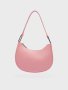 Малка дамска кожена чанта за рамо в розов цвят, снимка 1