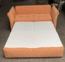 Разтегателен ретро диван в оранжев десен, снимка 4