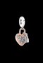 Сребърен висящ елемент Пандора,сърце-катинар с ключ Пандора,"Влюбени",Rose Gold/нов