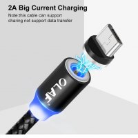 USB магнитен кабел за бързо зареждане iPhone microUSB Type-C, снимка 3 - USB кабели - 27909102