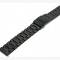 Каишка за часовник 20 мм черна плътна матова закопчалка от неръждаема стомана с EASY-CLICK, снимка 1 - Мъжки - 38968144