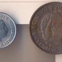 Две монети от Нидерландия с кралица Юлиана, снимка 2 - Нумизматика и бонистика - 33049162