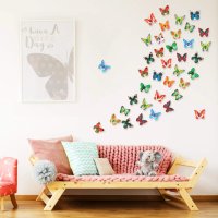6 бр. Многоцветни светещи 3D пеперуди,нощна лампа,стикер за стена и др., снимка 7 - Други - 43152025