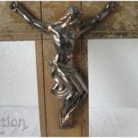 Стар кръст, разпятие, религия, метал и дърво 31 см, Исус, снимка 6 - Антикварни и старинни предмети - 28872613
