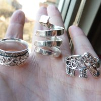 3 сребърни пръстена №959, снимка 3 - Пръстени - 43503523