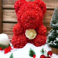 Подаръчни  мечета от декоративни рози, снимка 12 - Подаръци за жени - 28321703