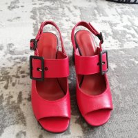 Модерни дамски сандали в червен цвят. Промо цена само 69.00 лева. , снимка 4 - Сандали - 33666977