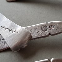 Сребърни сребро лъжички лъжици Тугра ръчно гравирани, снимка 8 - Антикварни и старинни предмети - 28292704