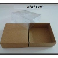 ниска картонена кутия прозрачен капак картонени кутии ръчна изработка сувенир сапун фигурка кутийка, снимка 4 - Други - 40160021