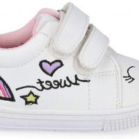 №18-№23, Бебешки обувки за момиче, бели с цветни декорации BUBBLE KIDS, снимка 1 - Бебешки обувки - 39952677