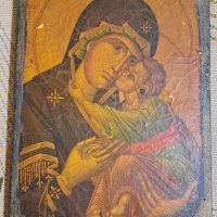 Стара икона Пресвета Богородица, снимка 2 - Антикварни и старинни предмети - 43929274