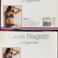 Нов комплект сутиен с бразилиана син на точки на Laura Biagiotti, снимка 6 - Бельо - 28360029