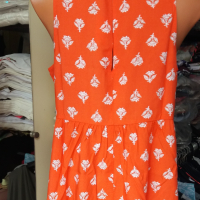 Супертъничка и лека рокличка тип камбанка в коралово-оранжев цвят, снимка 4 - Рокли - 36559858