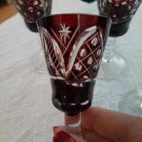 Кристални чаши рубин за ракия, снимка 3 - Чаши - 38334882