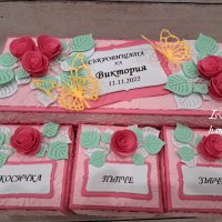 Кутия за бебешки съкровища за момиче с рози и пеперуди , снимка 1 - Подаръци за кръщене - 39073718