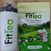 FitTea чай за отслабване, детокс 14 дневен хранителна добавка + чаша, снимка 1 - Хранителни добавки - 34969944