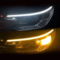 Дневни светлини DRL LED лента с динамична последователна сигнализация LED FLOW автомобил, снимка 2 - Части - 36629981