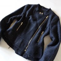 OUI Jacket Suit Made in Italy Дамско Яке Сако в Байкър Стил Размер S Ново, снимка 5 - Якета - 29042618