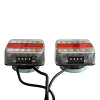 Комплект от 2 броя Универсални LED диодни стопове с магнит и кабели за ремарке, колесар, тир Е4 12V, снимка 3 - Аксесоари и консумативи - 40495088