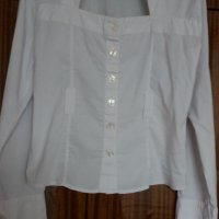 Бяла блуза с дълъг ръкав, снимка 4 - Ризи - 37311536