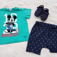 Тениска Мики Маус и къси панталонки 12-18 месеца , снимка 11 - Комплекти за бебе - 33257386