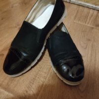 Черни велурени обувки 39 номер, снимка 2 - Дамски ежедневни обувки - 42956550