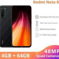 Xiaomi Redmi Note 8 4К 6.3" 4000mAh 18W 4GB RAM 64GB ROM 8Ядра Snapdragon 665 4G 48MP 5хКамери Черен, снимка 1 - Xiaomi - 26654177