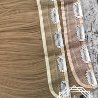 Натурални Екстеншъни Комплект от 200 грама Коса / 60 см, Цвят - Светло Рус #15 КОД С470, снимка 7 - Аксесоари за коса - 33146467