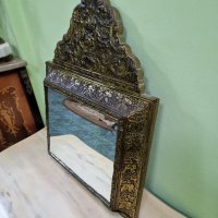 Много красиво антикварно френско огледало с месингов обков , снимка 6 - Антикварни и старинни предмети - 43569650