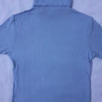 Поло с къс ръкав син цвят, снимка 1 - Блузи с дълъг ръкав и пуловери - 26601421