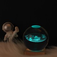 LED Светеща кристална топка/лампа,3D сензорна-Вселена,Планетарна Галактика,Слънце , снимка 1 - Настолни лампи - 43445667