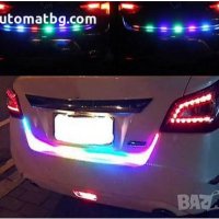 Многоцветна RGB Стоп LED светеща сигнална лента за багажник на кола, светодиодна цветомузика, снимка 3 - Аксесоари и консумативи - 28100607