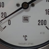 индустриален термометър NUOVA FIMA Ø110mm G 1/2 KL 1 0/+80/+200°C, L130-280mm, снимка 4 - Резервни части за машини - 35490870