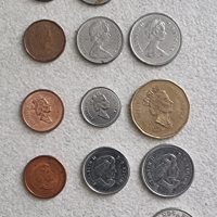 Канада. 1,5, 10, 25 цента  и 1 долар . 12 бр. различни до една монети., снимка 1 - Нумизматика и бонистика - 44857080