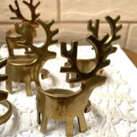 Красиви пръстени за салфетки с еленчета от месинг, 7 бр, от Англия, снимка 6 - Антикварни и старинни предмети - 43288798