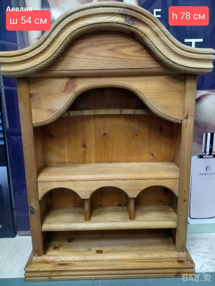 Етажерка за стена от скандинавски бор, снимка 1